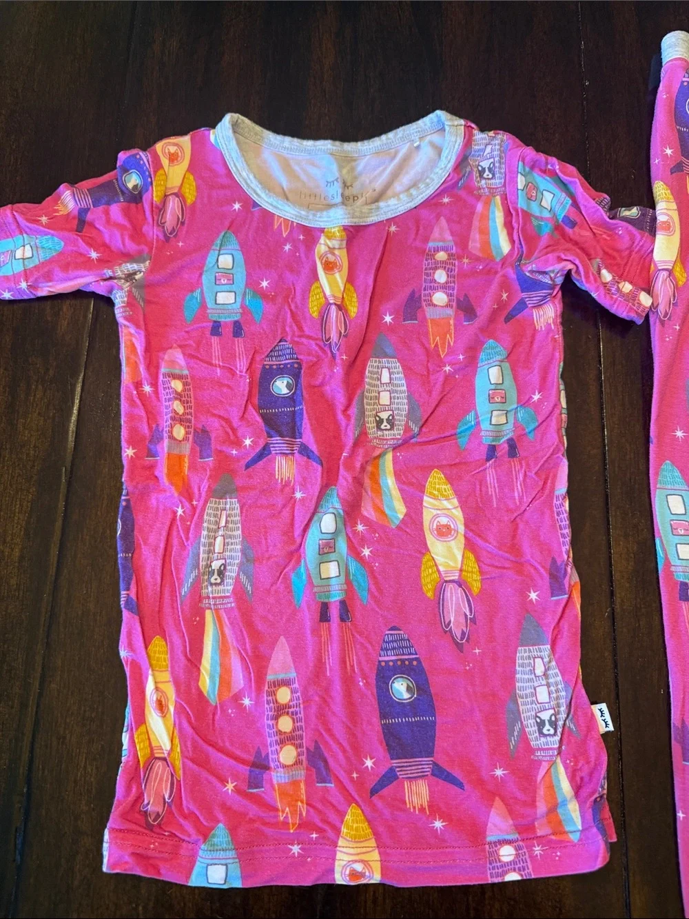 Little Sleepies Hot Pink Rocket Print Pajama Set